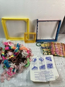 Vtg 2 Plastic 1 Metal Looper Loom Use To Make Potholders Inst. Practice Loops - Picture 1 of 10