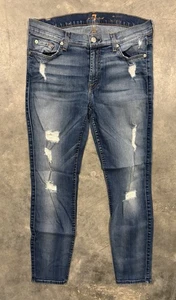 7 For All Mankind Jeans Damen 31 Blau The Ankle Skinny Mid Rise Medium Wash - Bild 1 von 8