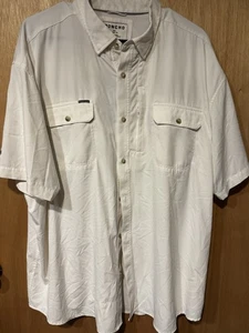 Poncho XXL Regular Fit Vented White Short Sleeve Button Up - Picture 1 of 7