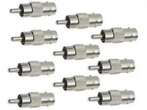 10 pcs BNC Female to RCA Male Audio Connector Adapter for CCTV Security Cameras - Picture 1 of 2