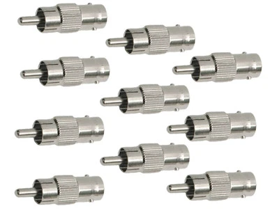 10 pcs BNC Female to RCA Male Audio Connector Adapter for CCTV Security Cameras - Image 1 of 2