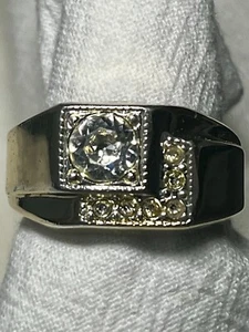 Men’s 14K Electroplated Gold And Diamond Ring - Picture 1 of 5