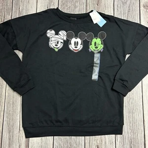 Disney Mickey Mouse Sweatshirt Halloween Black Mummy Frankenstein Sweater Size L - Picture 1 of 8