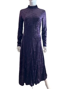 Vintage Y2K Styleworks Purple Velvet Whimsigoth Goth Grunge Punk Midi Dress S - Picture 1 of 11