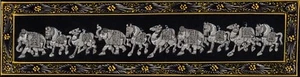 Indian Miniature Painting Handmade Horse Camel Elephant Watercolor Cotton Art - Picture 1 of 3