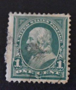 1897 US Stamp Scott #279a - 1 Cent - Franklin - Used/NG/HG/VF - Picture 1 of 2