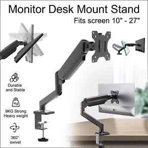 Monitor Stand Arm Desk Mount Single 13-27''LED TV Screen Holder Bracket - Picture 1 of 10