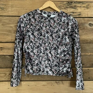 Girls Side Cinch Velvet Floral Long Sleeve Shirt L (10/12)-Art Class Shimmery - Picture 1 of 3