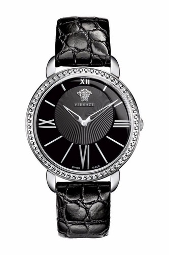 Orologio Versace M6Q99D008 S009 Krios in acciaio inox con cinturino in pelle nera