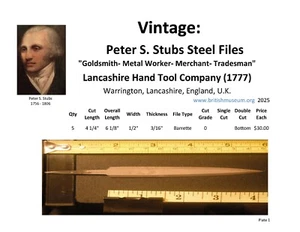 Vintage: P.S. Stubs Steel Files since 1777 - Picture 1 of 1