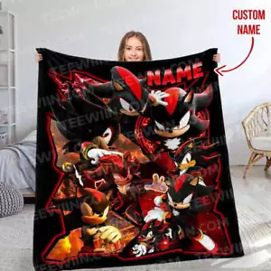 Personalisierte Shadow The Hedgehog Decke, Disney Decke, individuelle Namensdecke - Bild 1 von 3