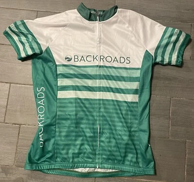 Louis Garneau Backroads Short Sleeve Cycling Jersey Mens Size M Green Full Zip - Image 1 of 3