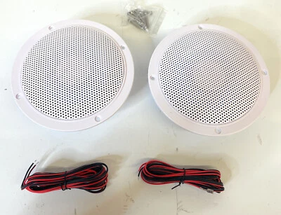 Pyramid 5.25" Marine 100 Watts Dual Cone Stereo Speakers, White, PAIR, MDC6 - Image 1 of 4