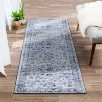 Hall Runners Rug Grey Blue Allover Distressed Beautiful Runners Carpet 80x300cm