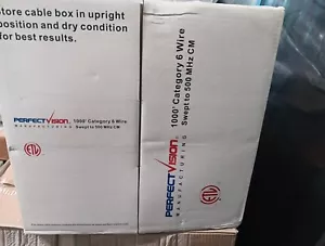 CAT 5E PERFECT VISION 1000 FT CATEGORY 5E WIRE ETHERNET SWEPT TO 350MHZ CM Red - Picture 1 of 3
