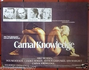 Carnal Knowledge {Jack Nicholson} British Quad Original Movie Poster 70s - Imagen 1 de 1