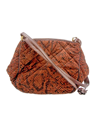 Borsa Bottega Veneta con bordo in pelle marrone stampa animalier doppie cinghie X corpo *RARA*