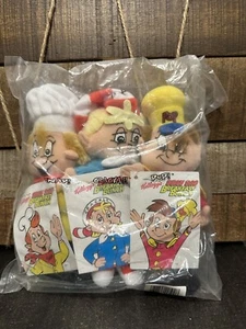 Snap Crackle Pop Kellogg's Rice Krispies Plush Set W/Tags Bean Bag Breakfast - Picture 1 of 5