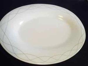 Wedgwood Everyday PLATINUM TWIST 15" Oval Serving Platter Dish White Silver - Picture 1 of 6