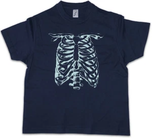 SKELETON II Kids Boys T-Shirt Bones Halloween Karneval Skull Fear Reaper - Picture 1 of 1