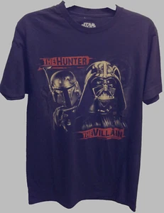 Star Wars Darth Vader Boba Fett Black T-Shirt Size M Hunter Villain Cotton - Picture 1 of 8