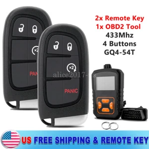 2 Smart Key Fob 4B For 2013 2014 2015 2016 2017 RAM 1500 2500 3500 +Programmer - Picture 1 of 9