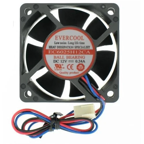 Evercool 60x60x25mm EC6025H12CA 12V High Speed Fan 3-Pin - Image 1 of 1