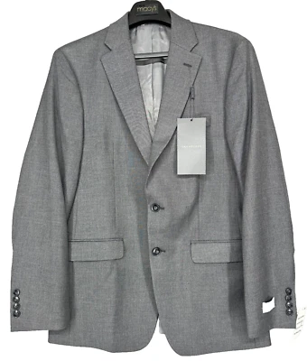 VAN HEUSEN Suit Jacket Mens Size 46R Gray Sharkskin Slim Fit Flex NWT - Image 1 of 4