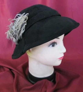 1930s ANTIQUE LADIES FASHION WOMENS FELT HAT - Picture 1 of 7