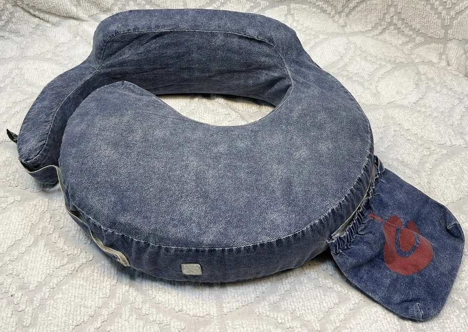 Vtg 1998 My Brest Friend® Original Nursing Pillow w/Blue “Jean” Chambray Cover - Image 1 of 4