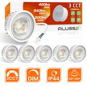 LED Modul 230V CCT Dimmbar Flach GU10 MR16 Ersatz Ø50mm Strahler Set 60°/120° CE - Bild 1 von 18