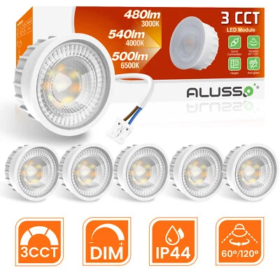 LED Modul 230V CCT Dimmbar Flach GU10 MR16 Ersatz Ø50mm Strahler Set 60°/120° CE - Bild 1 von 4