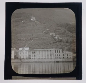 Antike 1890er Glas Laterne Dia - Weinberg am Bellano, Comer See, Italien - Bild 1 von 2