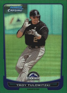 2012 (ROCKIES) Bowman Chrome Green Refractors #56 Troy Tulowitzki