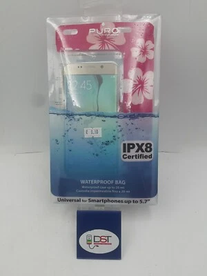 CUSTODIA IMPERMEABILE ORIGINALE PURO, PER SMARTPHONE 5,7" IPX8 - 20MT, ROSA - Immagine 1 di 3