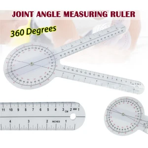 Physio Goniometer Angle Protractor Inches Ruler Joint Bend Measure Medical Clear - Picture 1 of 9