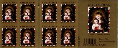 USAS 2006 CHRISTMAS MADONNA & CHILD, I.CHACON  BOOKLET OF 20 STAMPS SC 4100a MNH - Image 1 of 3