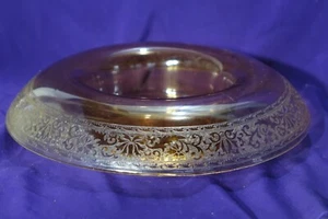 FOSTORIA ~ROYAL~ AMBER GLASS ROUND ETCHED MUSHROOM BOWL - Picture 1 of 6