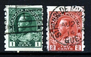Kanada King George V 1912 1c. & 2c. SPULENMARKEN Imperf x 8 SG 220 & SG 222 ss - Bild 1 von 2