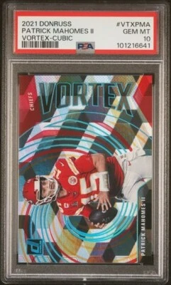 2021 Panini Donruss Vortex Cubic /50 #VTX-PMA Patrick Mahomes PSA 10 Gem Mint - Image 1 of 2