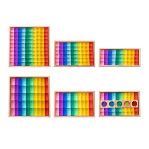 Rainbow GEM Cubes Stacking Toy Rainbow Building Blocks Set for Toddlers Boys