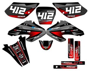 2001-2004 XR 100 SURGE Black Senge Graphics Kit Compatible with Honda - Bild 1 von 10
