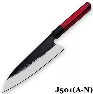 Custom 13.0"OAL Hammered 12C27 Steel Chef Knife Handmade,No Damascus (J501-A) - Picture 1 of 7