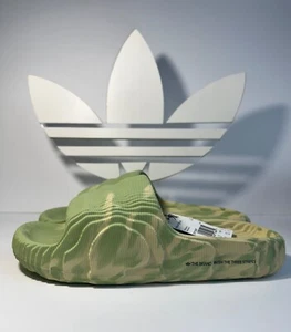 Adidas Adilette 22 Slides Magic Lime & Desert Sand GY1597 Mens Sz 10 NWOB - Picture 1 of 5