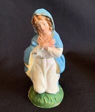 Vintage PAPER MACHE VIRGIN MARY Nativity Kneeling Mary Figure Made Italy 4.5"