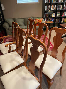 Stickley Queen Anne Cherry Dining Chairs (4 side, 2 arm)