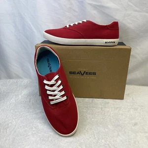 SeaVees Palm Ave Plimsoll Cotton Canvas Lace-Up Sneakers Women Size 7 Red New - Bild 1 von 11