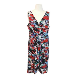 Diana Ferrari Womens Size XL Multicoloured Geometric Sleeveless V Neck Dress - Picture 1 of 9