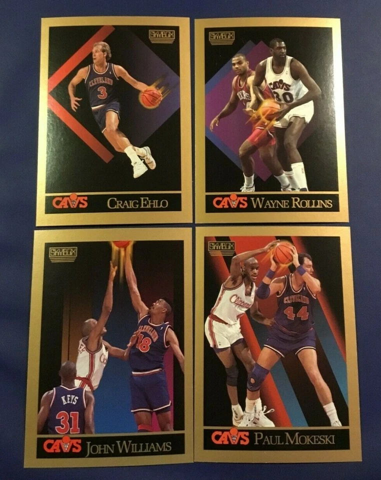 1990-91 Skybox #51 #53 #57 #58 EHLO, MOKESKI ,TREE ROLLINS, HOT ROD Lot 4 Cavs - Image 1 of 1