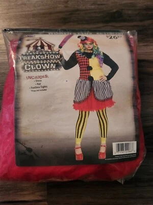 Fun World Womens Freak Show Scary Killer Clown Woman Costume Womens Plus XL 16/1 - Image 1 of 2